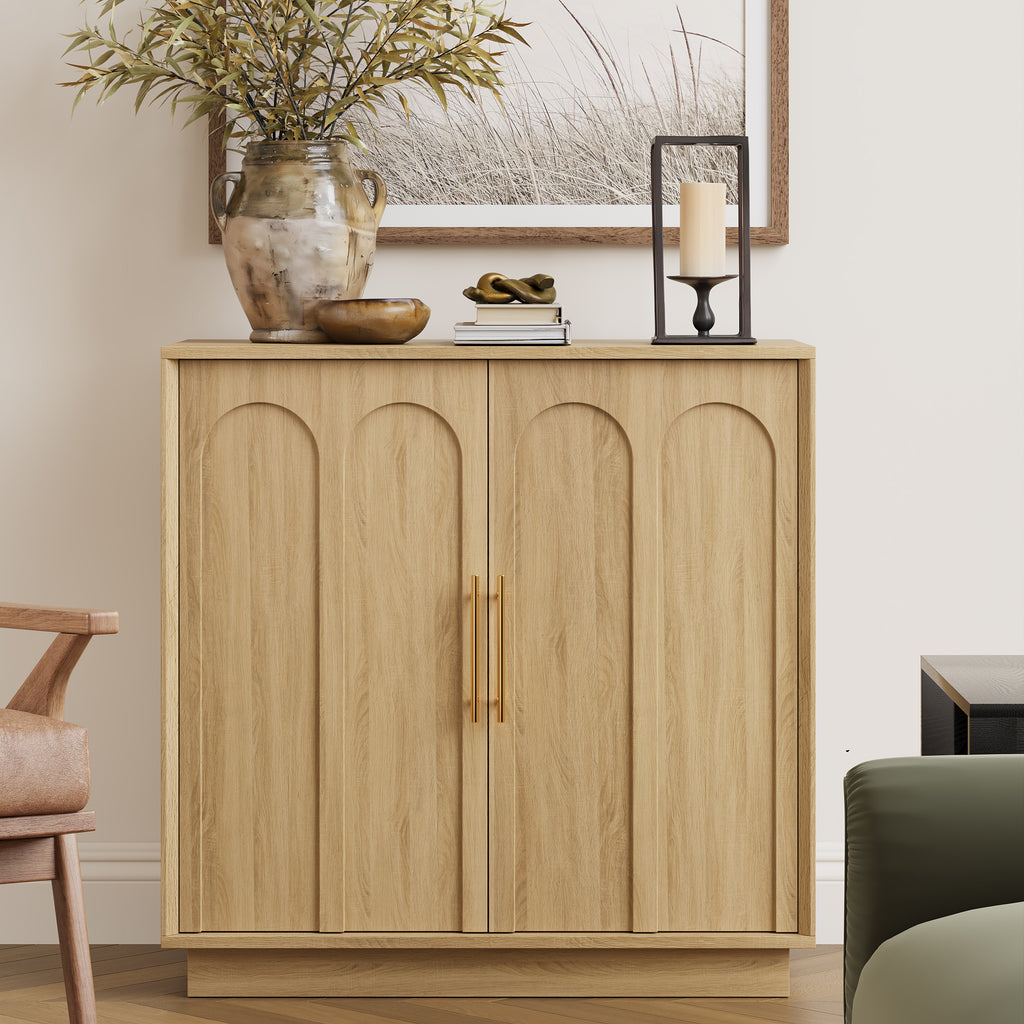 31.5" Sideboard Buffet Cabinet with Storage, OAK