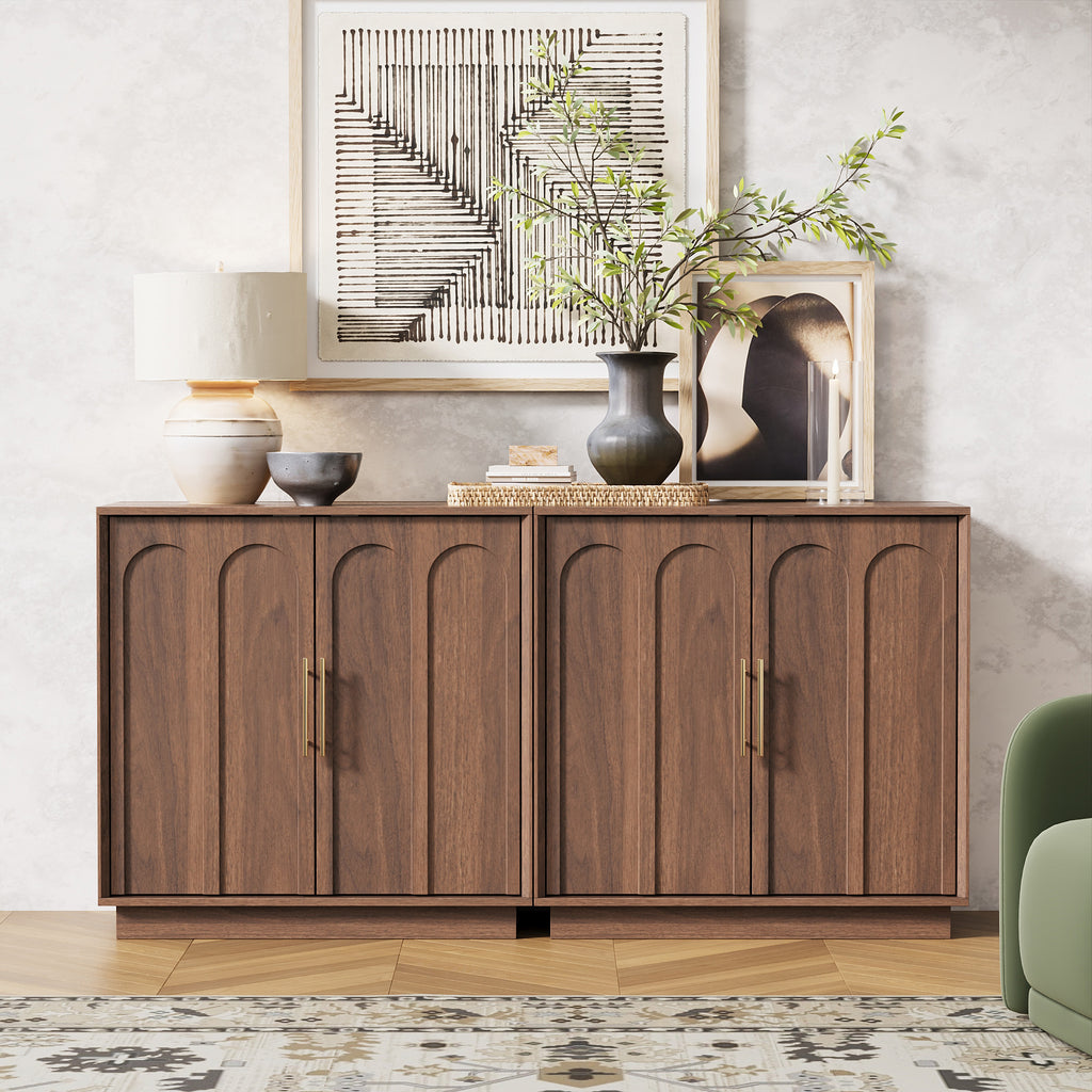 31.5" Sideboard Buffet Cabinet with Storage, Walnut