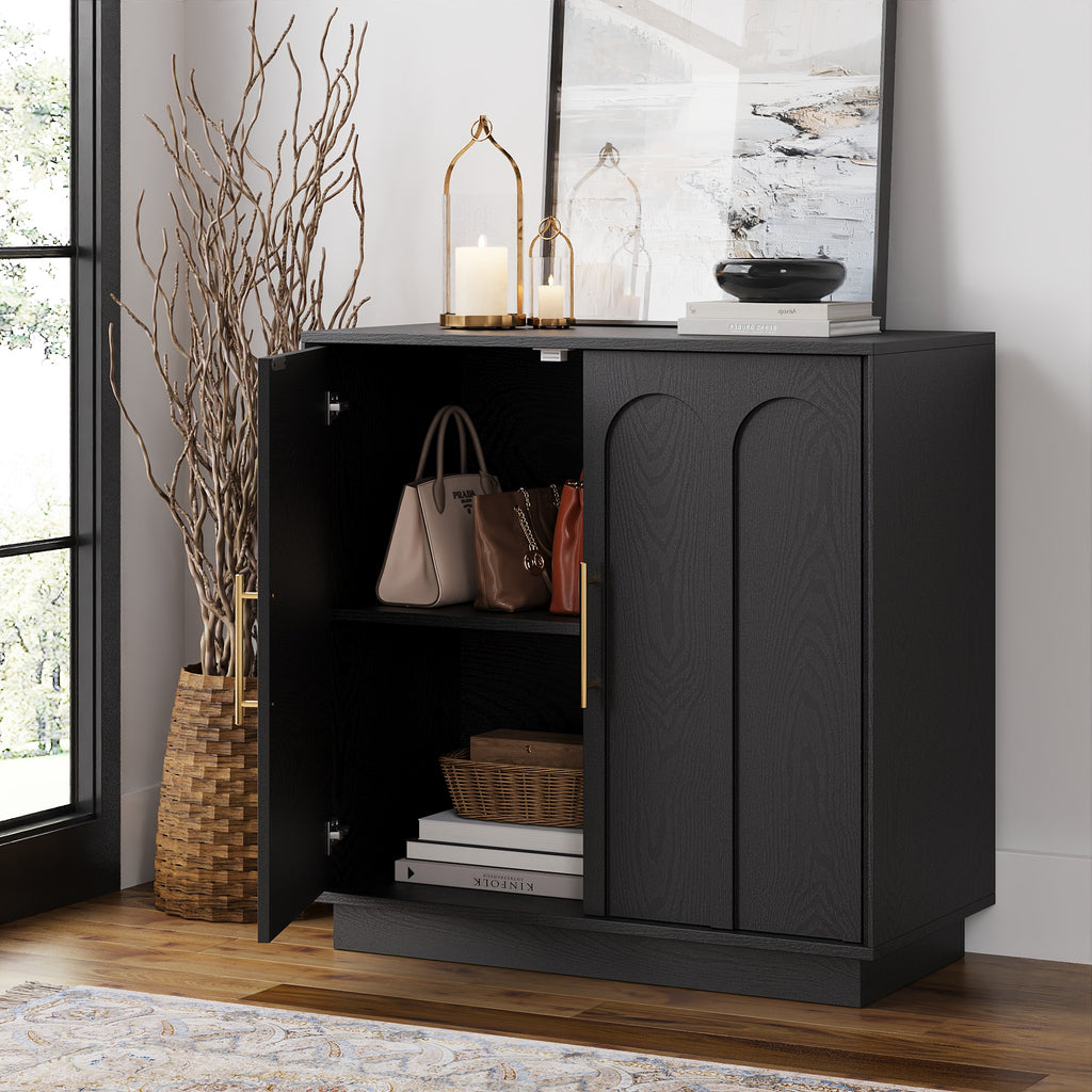 31.5" Sideboard Buffet Cabinet with Storage, Black