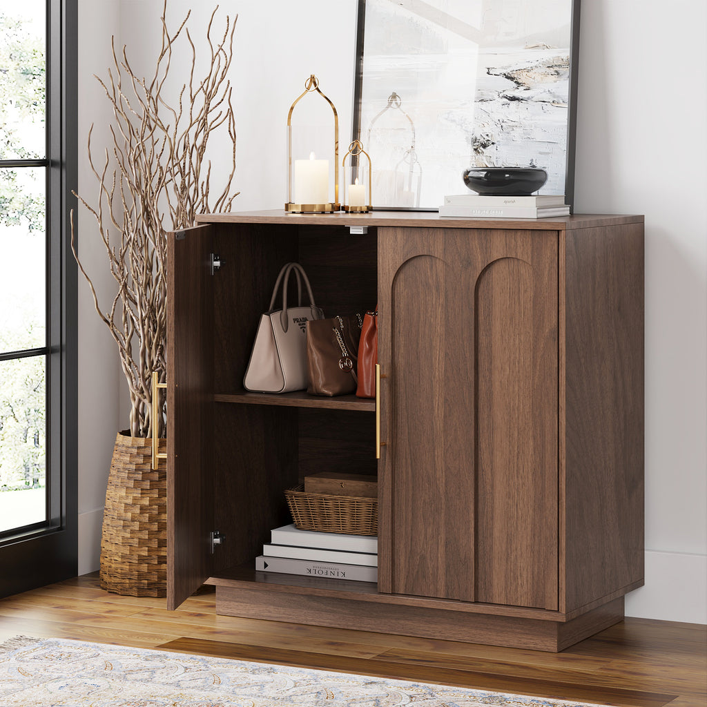 31.5" Sideboard Buffet Cabinet with Storage, Walnut