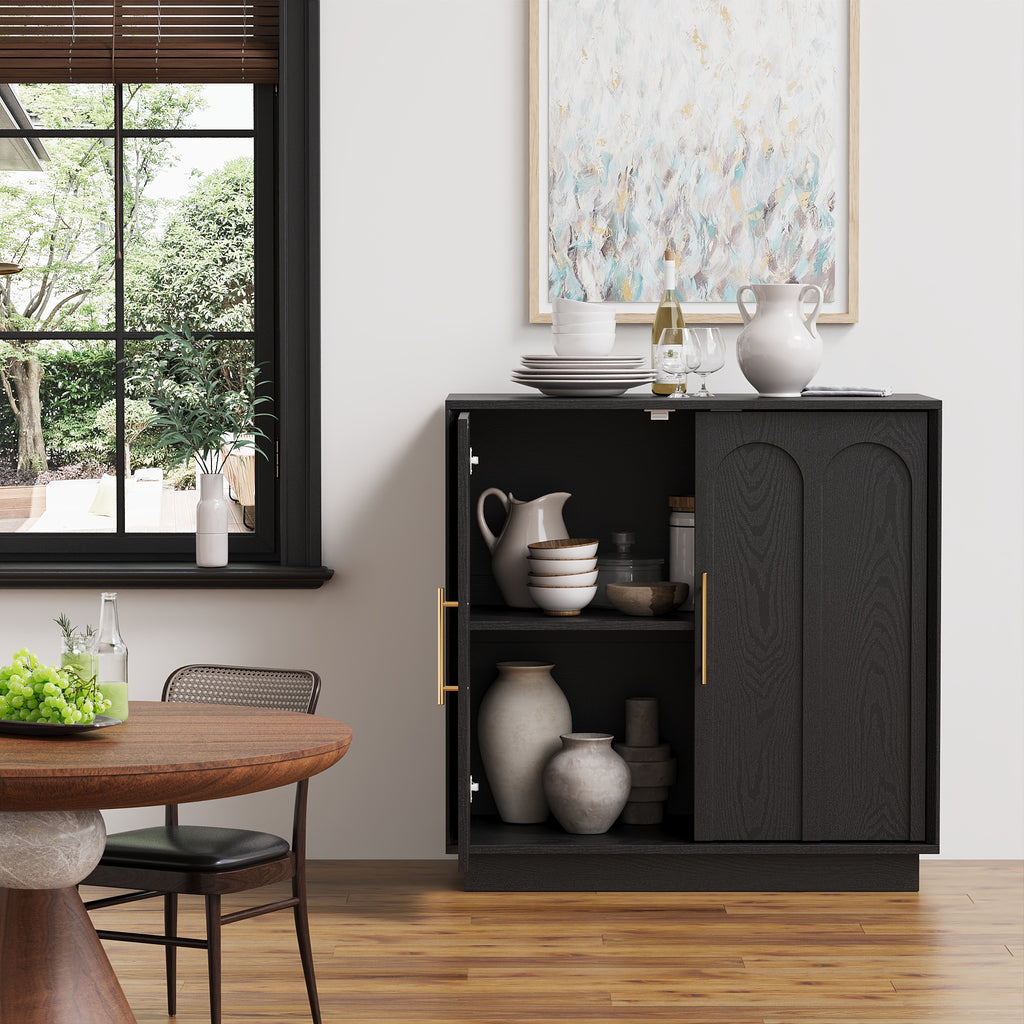 31.5" Sideboard Buffet Cabinet with Storage, Black