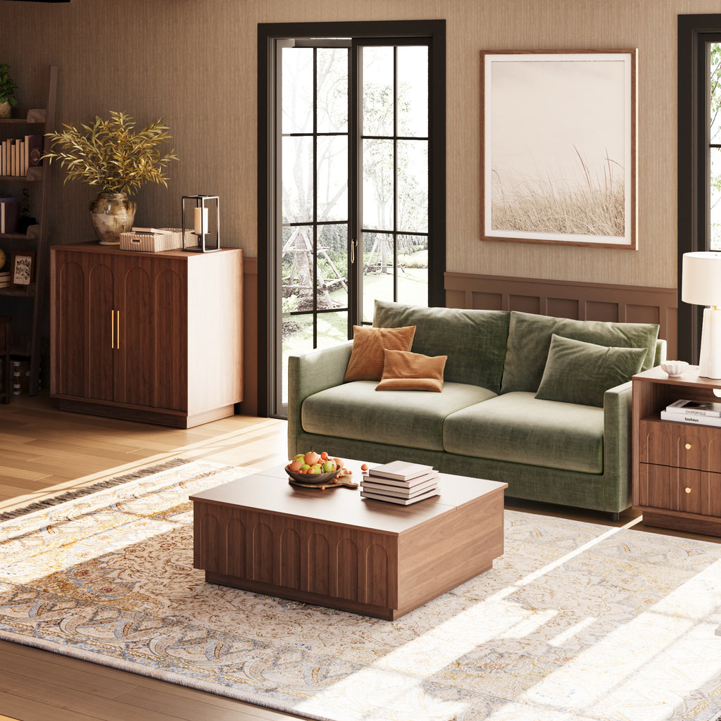 31.5" Sideboard Buffet Cabinet with Storage, Walnut