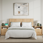 19.6" Nightstand with Charging Station, OAK