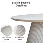 47.2" Oval Coffee Table with Faux Stone Veneer, Stone