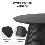 47.2" Oval Coffee Table with Faux Stone Veneer, Black