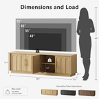 67" Modern TV Stand for 75 Inch TV Living Room, OAK