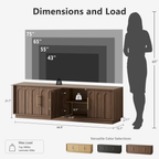67" Modern TV Stand for 75 Inch TV Living Room, Walnut