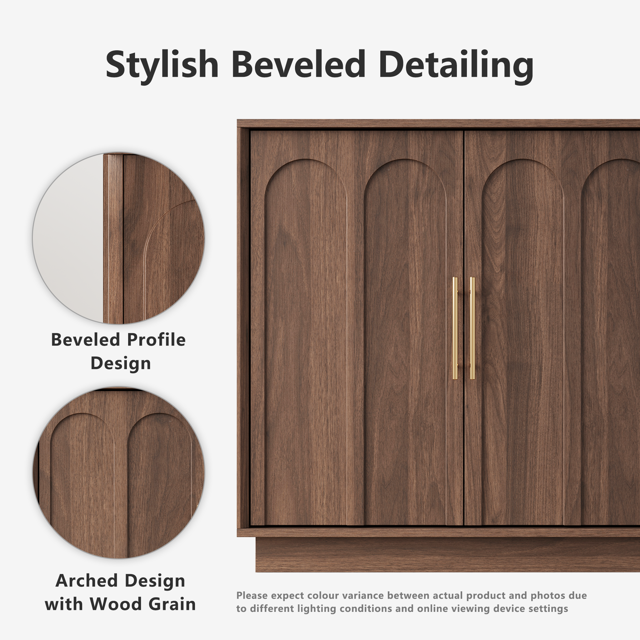 31.5" Sideboard Buffet Cabinet with Storage, Walnut