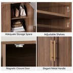 31.5" Sideboard Buffet Cabinet with Storage, Walnut