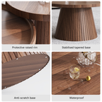 Nesting Coffee Table Set of 2 with Wood Grain Veneer, Walnut
