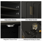 67" Modern TV Stand for 75 Inch TV Living Room, Black