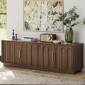 67" Modern TV Stand for 75 Inch TV Living Room, Walnut