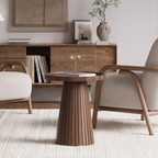 Nesting Coffee Table Set of 2 with Wood Grain Veneer, Walnut