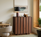 30.8" Fluted Sideboard Buffet Cabinet with Storage, Walnut