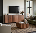 30.8" Fluted Sideboard Buffet Cabinet with Storage, Walnut