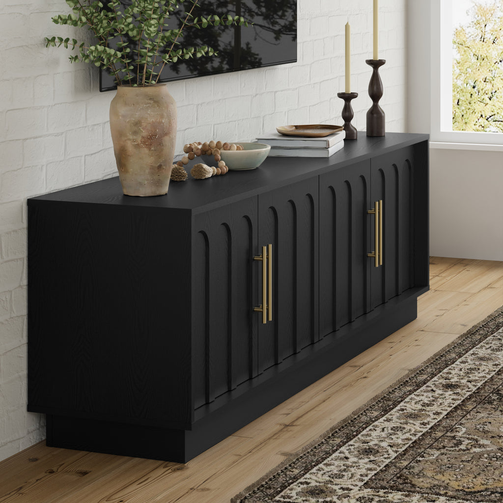 67" Modern TV Stand for 75 Inch TV Living Room, Black