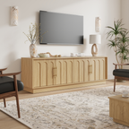 67" Modern TV Stand for 75 Inch TV Living Room, OAK